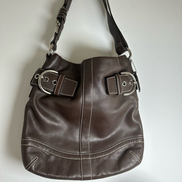 Vintage Coach Brown Leather Soho slim Duffel Shoulder Purse - Picture 5 of 11